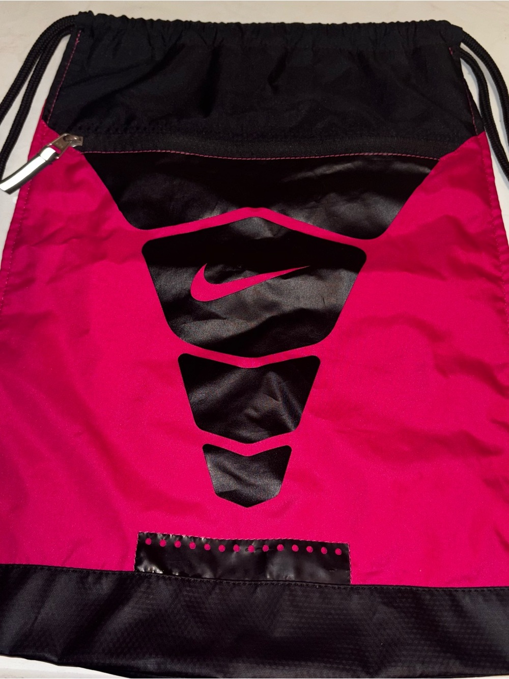 Nike Hot Pink/ Magenta & Black Drawstring Gym Bag